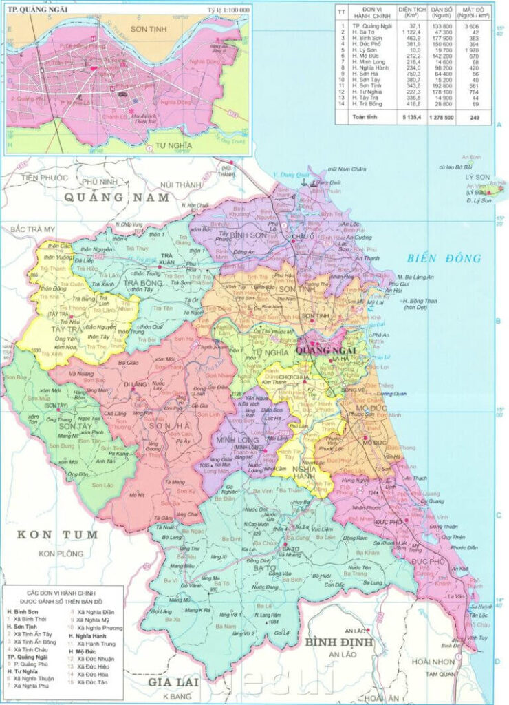 tỉnh quảng ngãi thuộc miền nào, quang ngai vietnam map